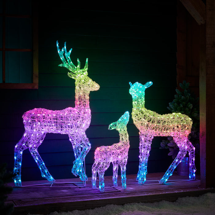 60cm Colour Changing Swinsty Acrylic Fawn Smart Light Up Reindeer