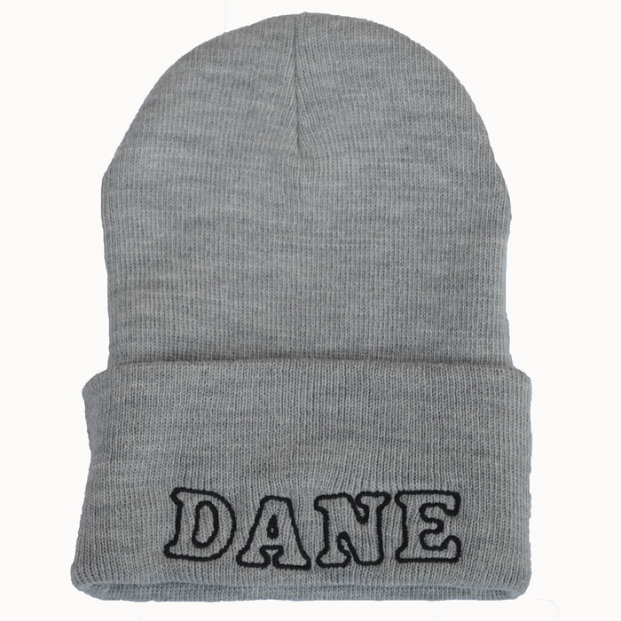 Adult Knit Beanie - DANE, gray & black