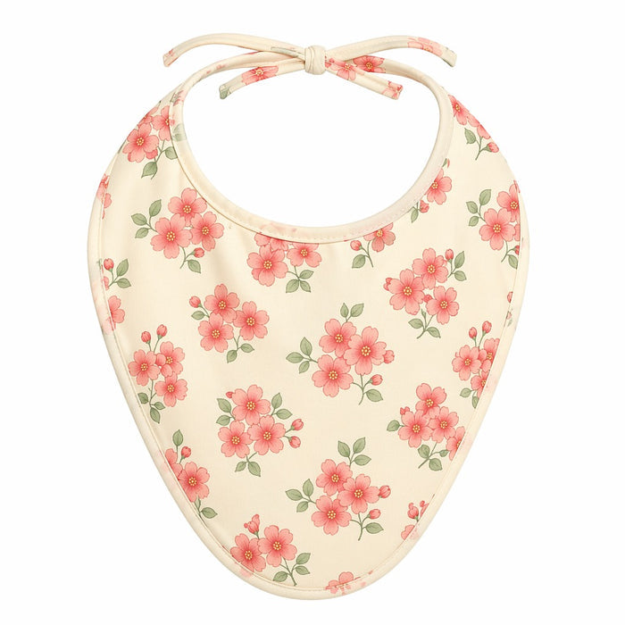 Mimi Baby Bib | Cherry Blossom | Blossom | Bamboo-Cotton, Waterproof, Tagless | 0-4Y
