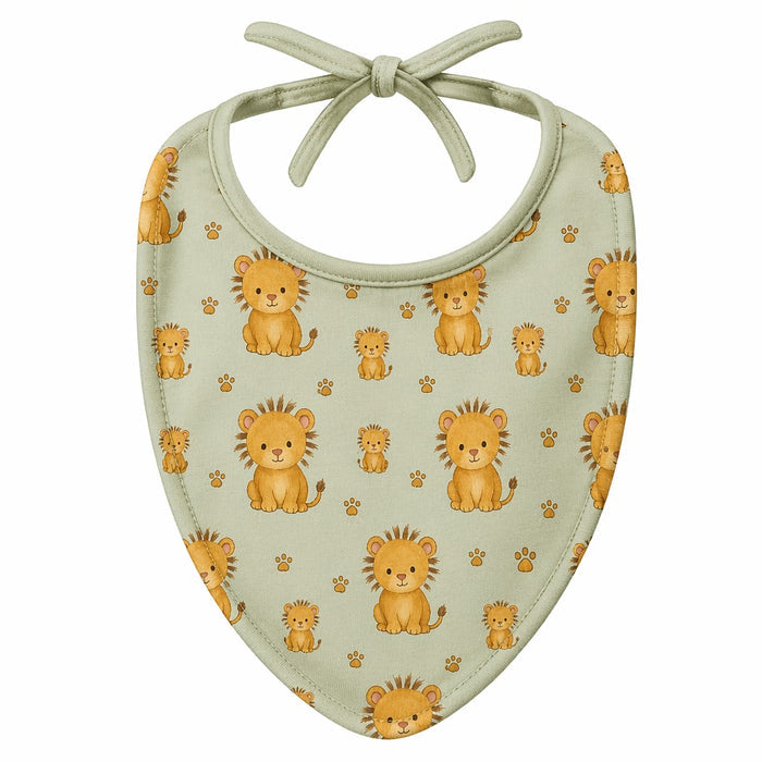 Mimi Baby Bib | Lion Cub | Safari Tales | Bamboo-Cotton, Waterproof, Tagless | 0-4Y