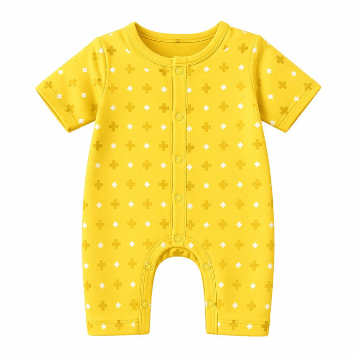 Mimi Baby Romper | Cross & Diamond | Geo Play | Bamboo-Cotton, 3× Softer, Tagless | 0-24M