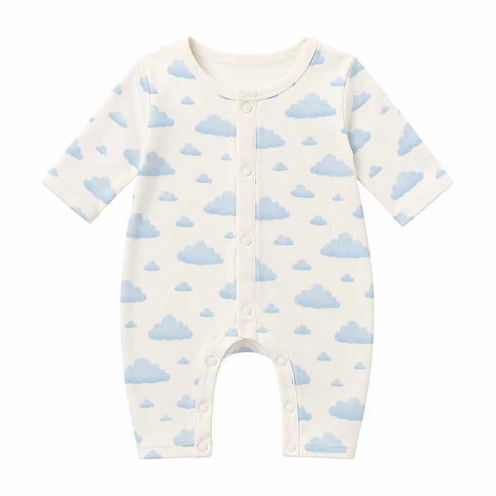 Mimi Baby Romper | Drifting Clouds | Monsoon Magic | Bamboo-Cotton, 3× Softer, Tagless | 0-24M