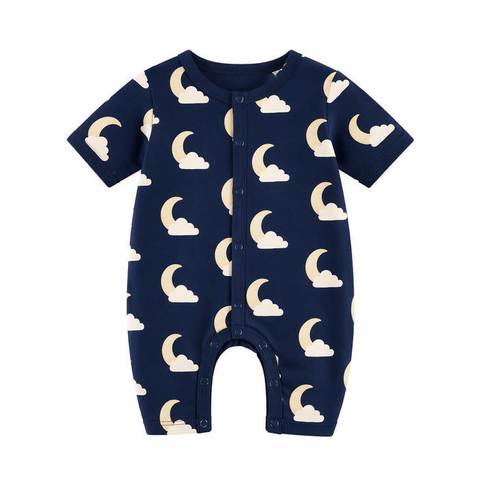 Mimi Baby Romper | Moon + Cloud | Stardust | Bamboo-Cotton, 3× Softer, Tagless | 0-24M