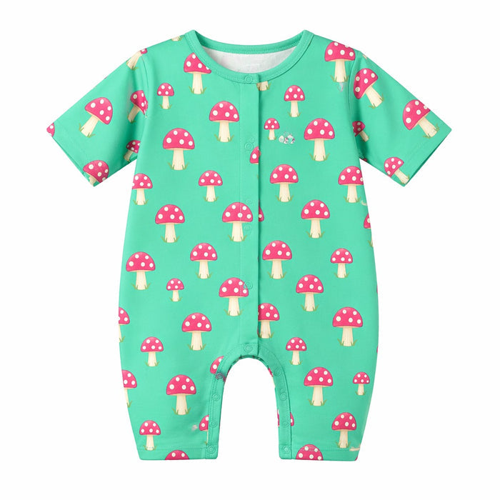 Mimi Baby Romper | Mushroom Magic | Blossom | Bamboo-Cotton, 3× Softer, Tagless | 0-24M