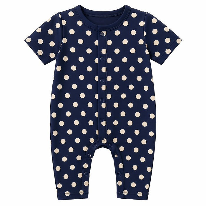 Mimi Baby Romper | Polka Dots | Geo Play | Bamboo-Cotton, 3× Softer, Tagless | 0-24M