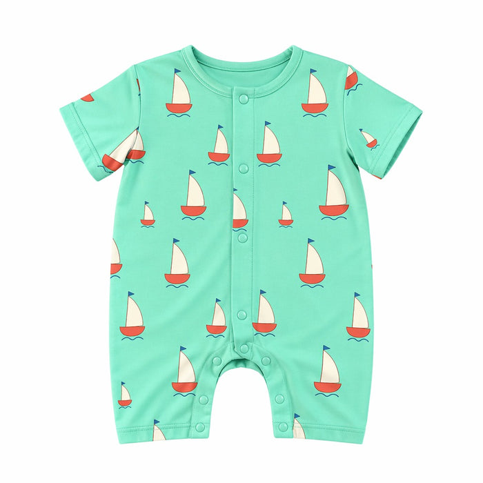 Mimi Baby Romper | Sailboat | Little Voyager | Bamboo-Cotton, 3× Softer, Tagless | 0-24M