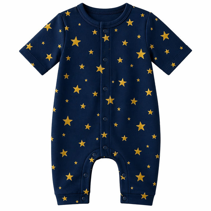 Mimi Baby Romper | Scattered Stars | Stardust | Bamboo-Cotton, 3× Softer, Tagless | 0-24M