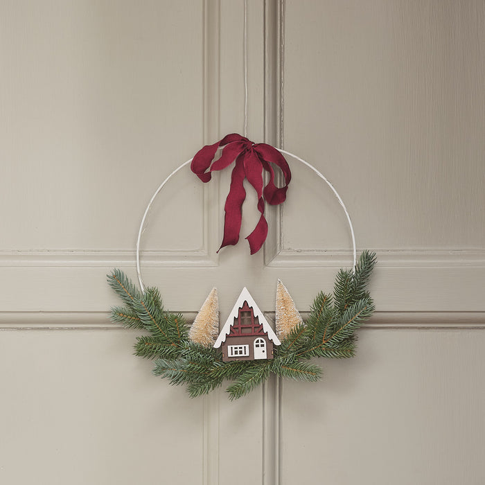 Pre Lit Cosy Christmas Ring Wreath