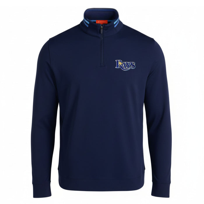 Rays Men's Redvanly Wordmark Navy Loma 1/4 Zip Jacket