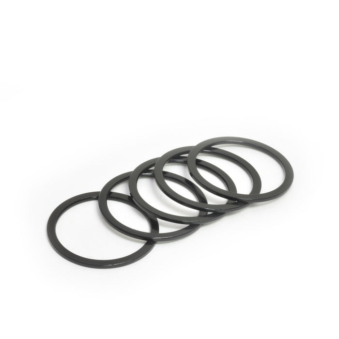 HD0011 1-1/8" x 1.5mm Black Aluminum Headset Spacers, Bag of 5