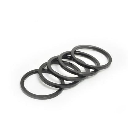HD0012 1-1/8" x 2.5mm Black Aluminum Headset Spacers, Bag of 5