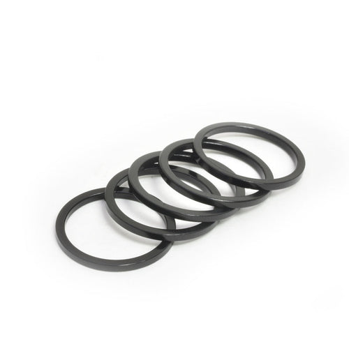 HD0012 1-1/8" x 2.5mm Black Aluminum Headset Spacers, Bag of 5