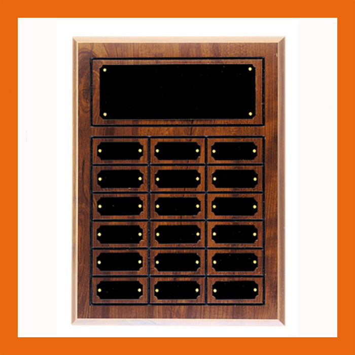 18-Plate Cherry Finish Perpetual Plaque
