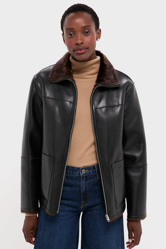 Black and Brown Reversible Brella Jacket
