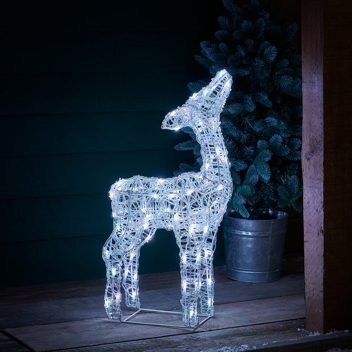 60cm Colour Changing Swinsty Acrylic Fawn Smart Light Up Reindeer