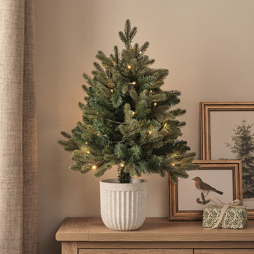 60cm Pre Lit Outdoor Christmas Tree with Neutral Pot