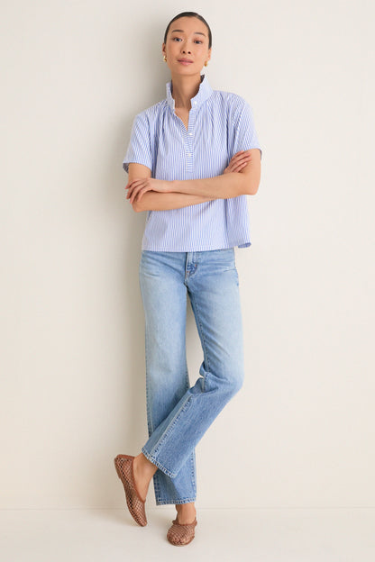 Blue and White Stripe Finn Popover
