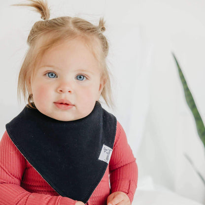 4 Pack Baby Bandana Bibs - Black Basics