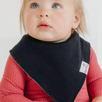 4 Pack Baby Bandana Bibs - Black Basics