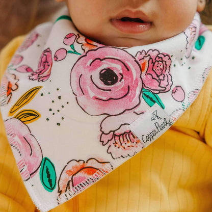 4 Pack Baby Bandana Bibs - Bloom