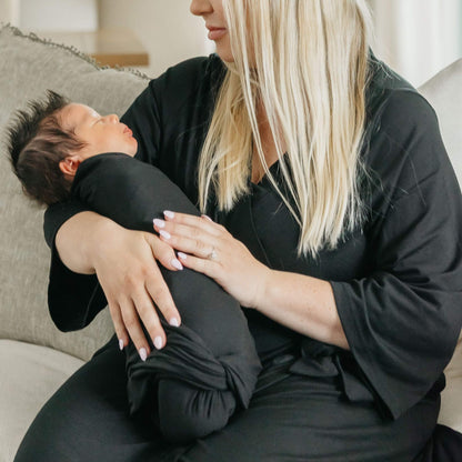 Knit Swaddle Blanket - Midnight
