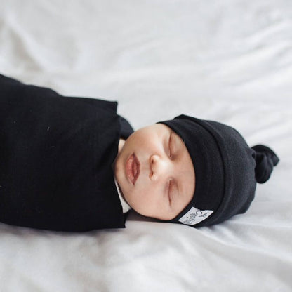 Knit Swaddle Blanket - Midnight