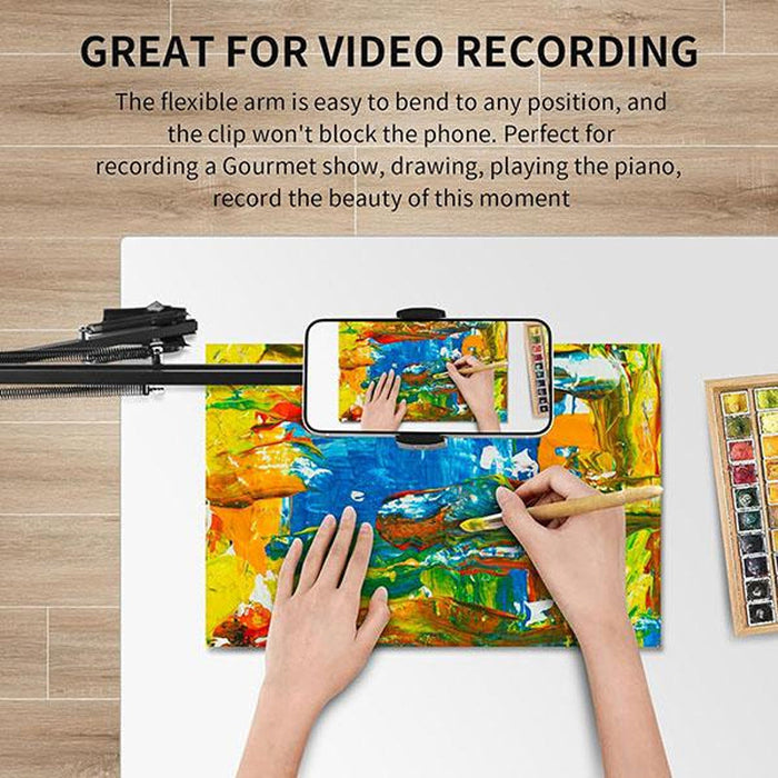 Adjustable Bed Phone Holder with Long Arm Clip - Mount