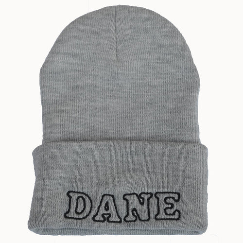 Adult Knit Beanie - DANE, gray & black