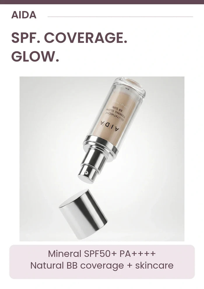 AIDA BB Sun: mineral SPF50+ PA++++, natural BB coverage and skincare in one morning step