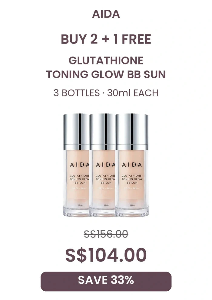 (BUY 2+1 FREE) AIDA GLUTATHIONE TONING GLOW BB SUN 30ML