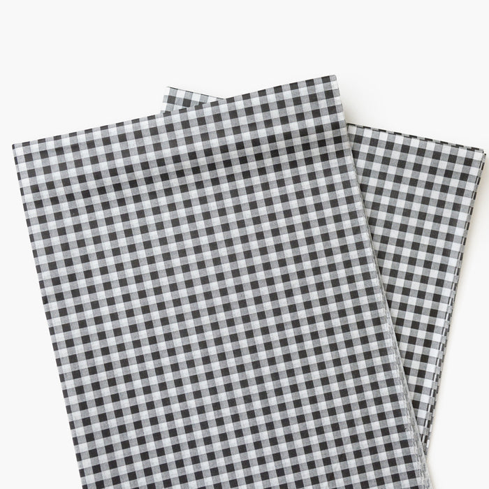 Black Gingham Tissue Paper - Black Gingham Pattern Tissue Paper, New Year Eve, Men Boutique Retail Packaging Supplies, Christmas Gift Wrapping Wrap Paper, Men's Gift Wrapping Paper, Craft Supplies, Bachelor Party Favor Bags Paper GenWoo Shop