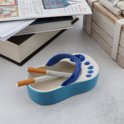 ceramic blue ashtray