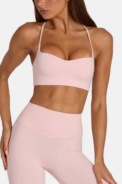 Soft Active Low-Impact Sports Bra in Blush Marl