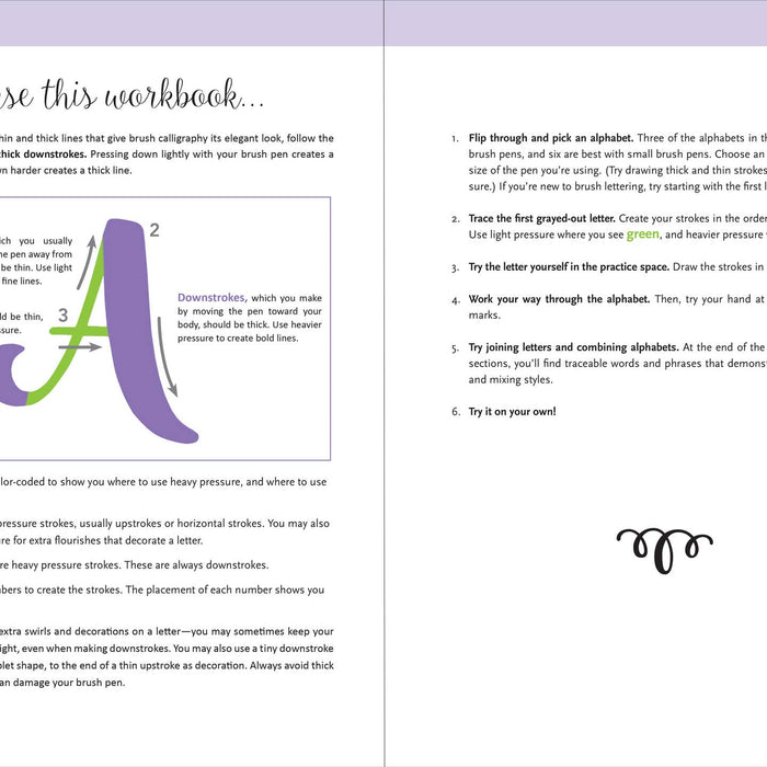 Brush Lettering Beginner Workbook