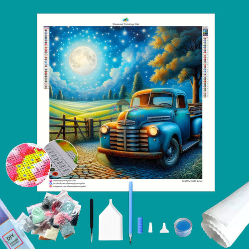Car and Moon Diamond Painting