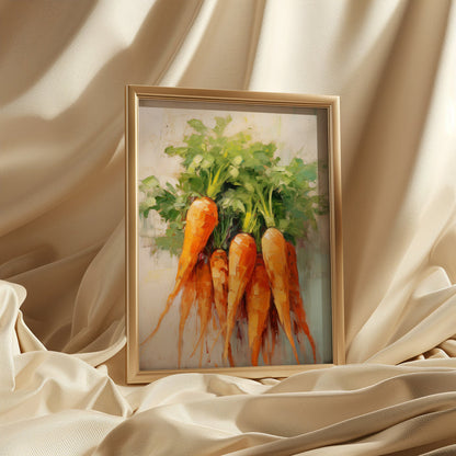Carrots Digital Print - Easter Home Decors - Vegetables Still Life Painting - Spring Kitchen Wall Art - Modern Farmhouse Dinning Room