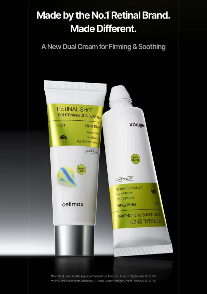 CELIMAX Retinal Shot Tightening Dual Cream — Firming and soothing in one squeeze