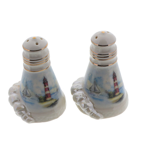 ceramic lighthouse salt and pepper shakers