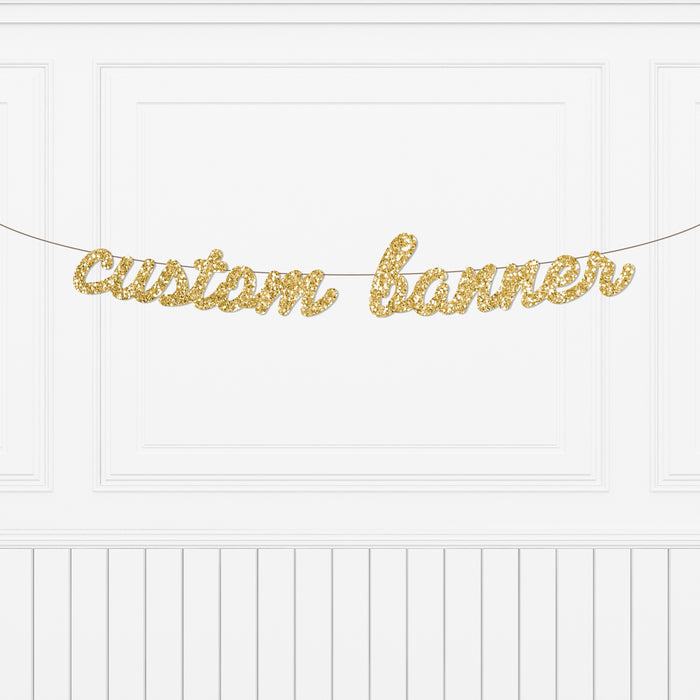 Custom Glitter Cursive Script Letter Banner