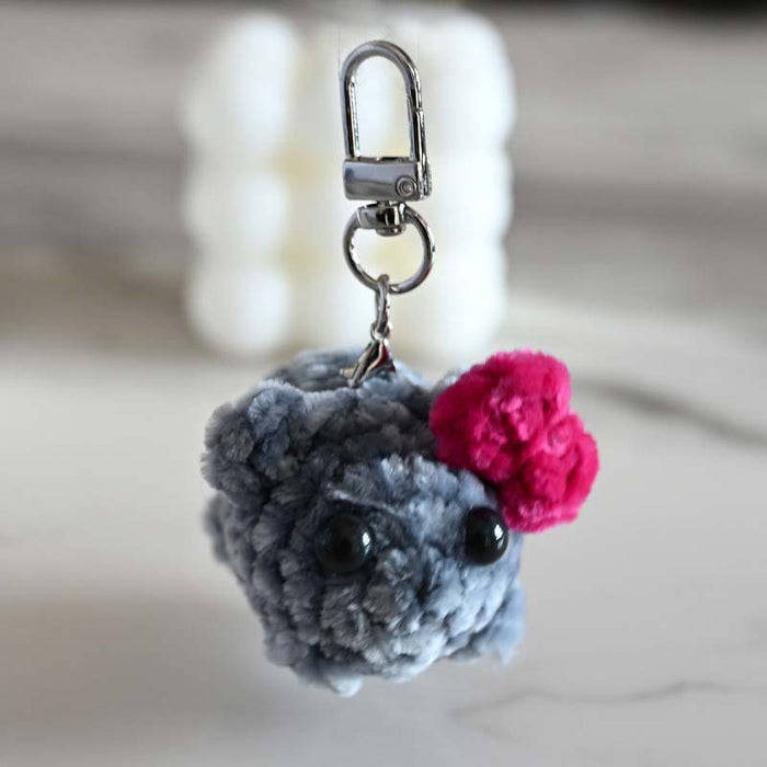 [Chenille] Bow hamster + keychain