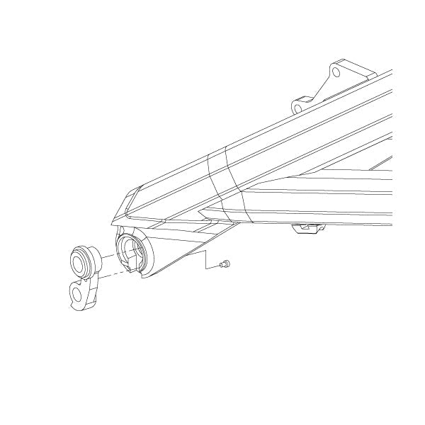 Hanger #208 attaches to the frame's rear dropout from the outside using one  M3x10 screw.