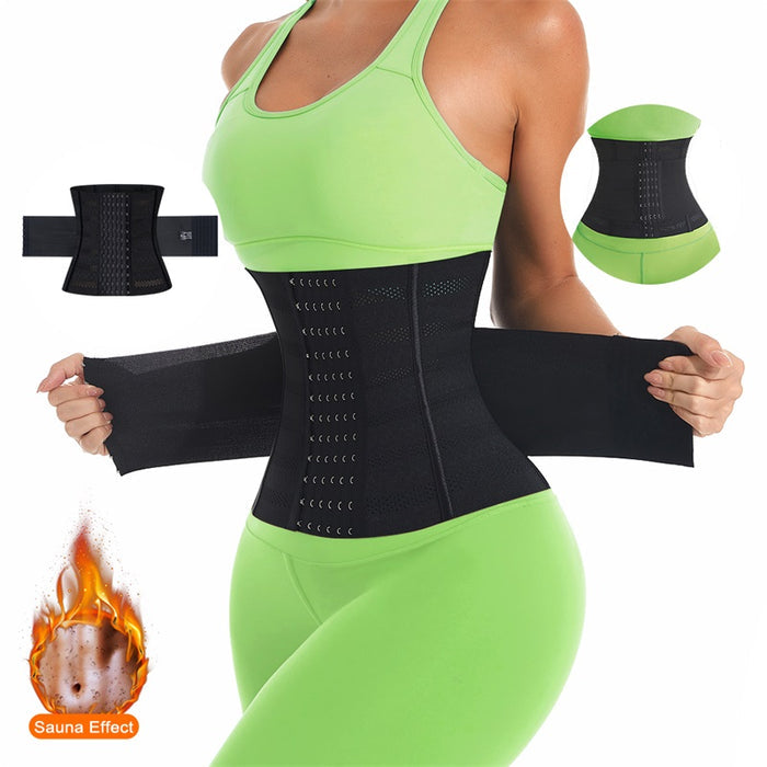 Double Belt Waist Trainer Latex Corset Shapewear Tummy Control Shaper