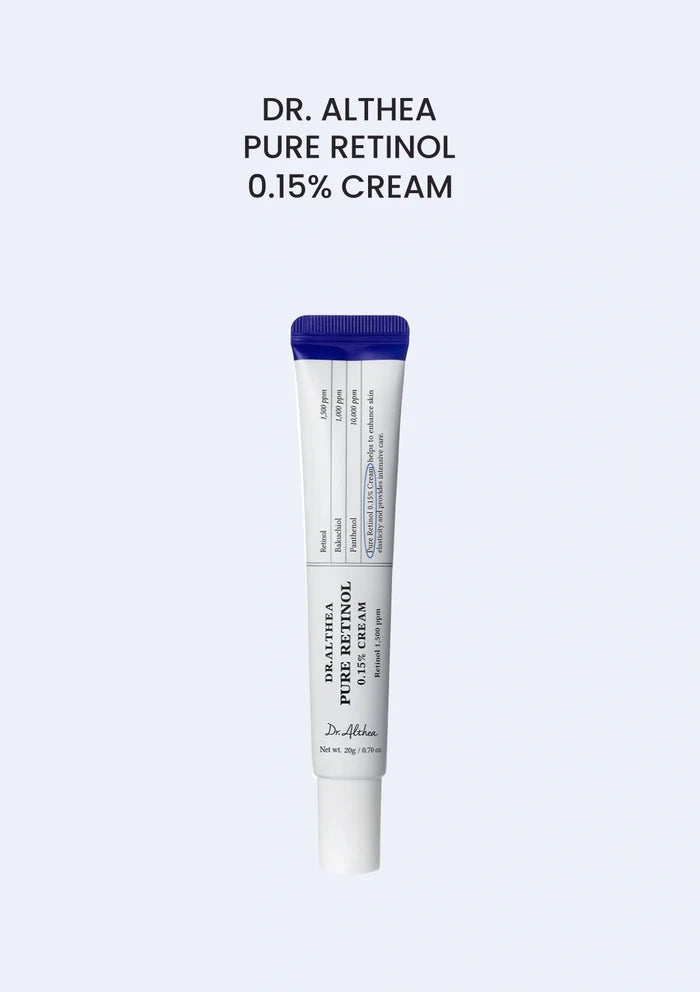 Dr. Althea Pure Retinol 0.15% Cream 20g — authentic white tube with navy seal