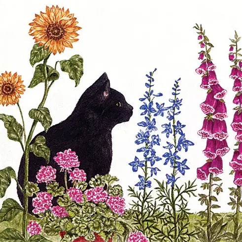 Flour Sack Towel - Cat in the Garden