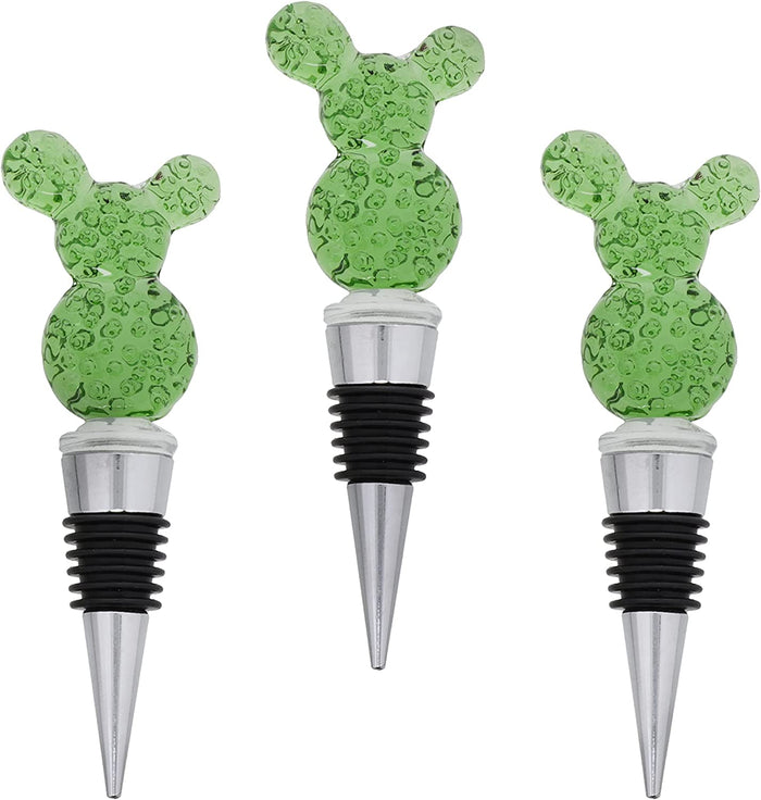 Glass Wine Stoppers Prickly Pear Cactus