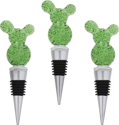 Glass Wine Stoppers Prickly Pear Cactus