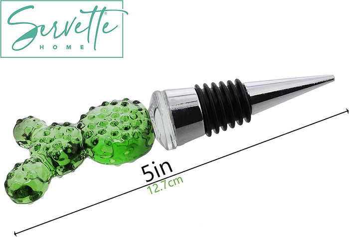 Glass Wine Stoppers Prickly Pear Cactus