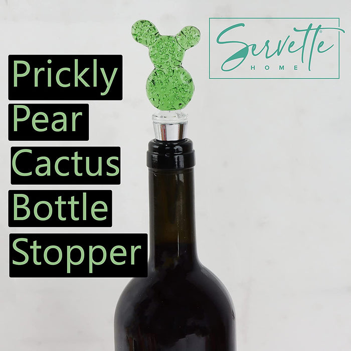 Glass Wine Stoppers Prickly Pear Cactus