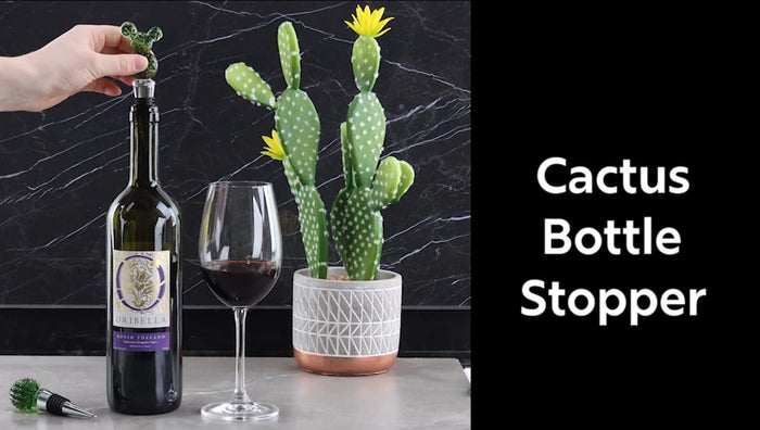 Glass Wine Stoppers Prickly Pear Cactus