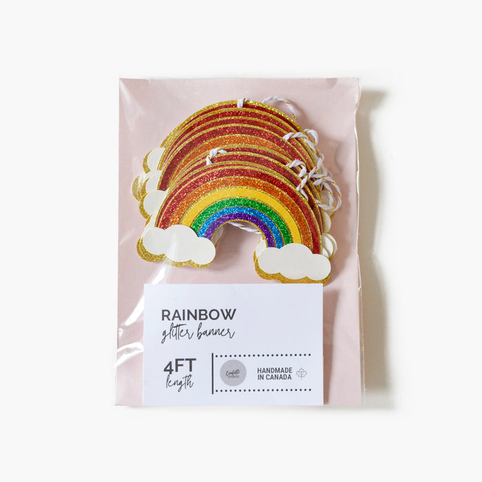 Glitter Rainbow Banner - Rainbow Birthday Party Banner Decoration, St Patrick's Day Party Decoration, Rainbow Birthday Party, Baby Shower, Rainbow Nursery Decoration